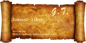 Gabnai Tibor névjegykártya